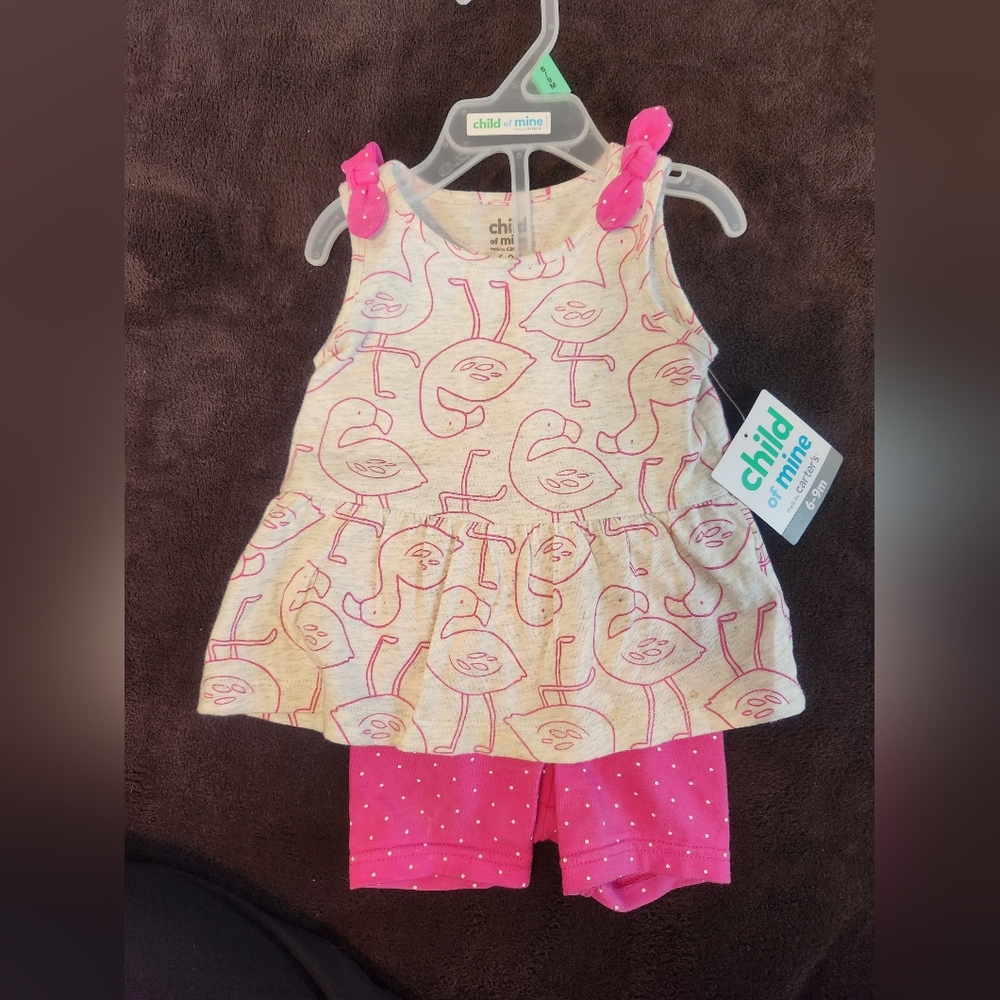 Child of Mine by Carter's Baby Girl Tank Top and Shorts Outfit, 2pc Set